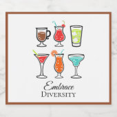 Omhels Diversiteit Schattige Modern Illustration S Likeurfles Etiket (Enkel label)