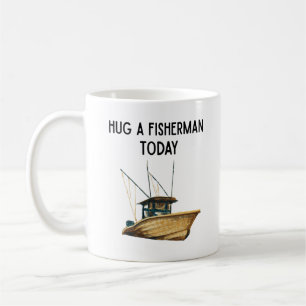 Omhels een visser vandaag koffiemok