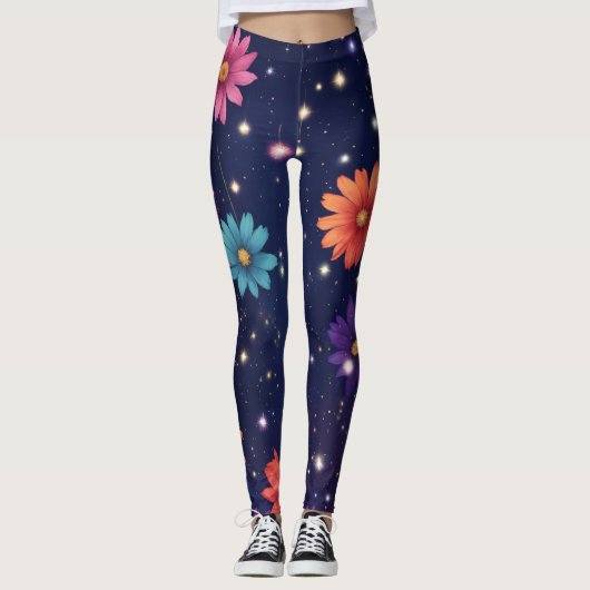 Omhels Elk bloemblaadje met Bloemen Design Leggins Leggings (Voorkant)