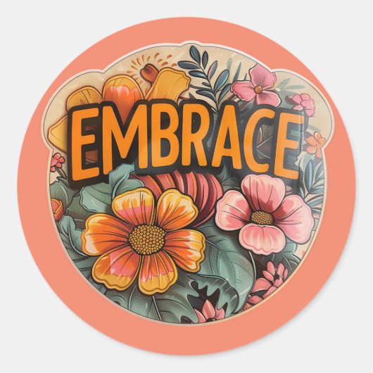 Omhels het moment ronde sticker (Voorkant)