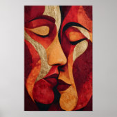 Omhels Jou – Romantisch Stel Kus Abstracte Kunst Poster (Voorkant)