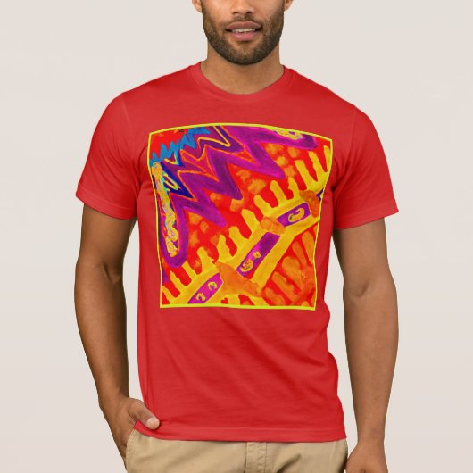 Omhels kleurrijk patroonontwerp t-shirt (Voorkant)