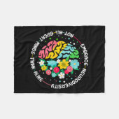 Omhels neurodiversiteit Brain Autism Awareness ADH Fleece Deken (Voorkant (Horizontaal))