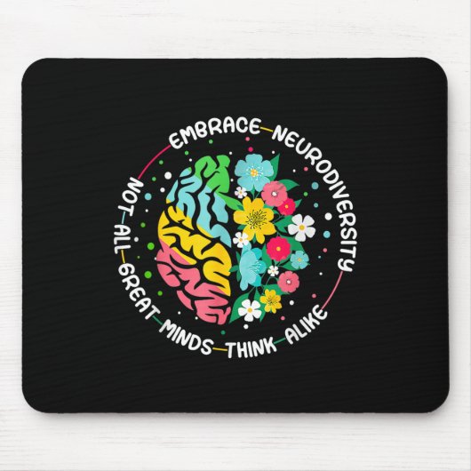 Omhels neurodiversiteit Brain Autism Awareness ADH Muismat (Voorkant)
