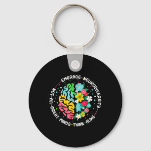 Omhels neurodiversiteit Brain Autism Awareness ADH Sleutelhanger