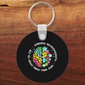 Omhels neurodiversiteit Brain Autism Awareness ADH Sleutelhanger (Voorkant)