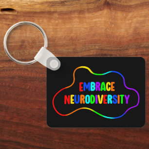 Omhels neurodiversiteit Neurodiverent bewustzijn Sleutelhanger