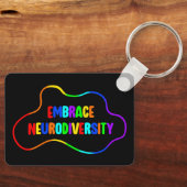 Omhels neurodiversiteit | Neurodiverent bewustzijn Sleutelhanger (Voorkant)
