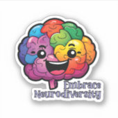 Omhels neurodiversiteit | Neurodiverent bewustzijn Sticker (Voorkant)