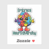 Omhels neurodiversiteit | Neurodiverent bewustzijn Sticker (Vel)