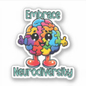 Omhels neurodiversiteit | Neurodiverent bewustzijn Sticker (Voorkant)