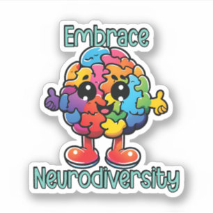 Omhels neurodiversiteit   Neurodiverent bewustzijn Sticker