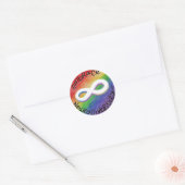 Omhels neurodiversiteit (zwarte tekst) ronde sticker (Envelop)