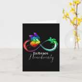 Omhels Neurodiversity Rainbow Infinity Butterfly Kaart (Gele Bloem)