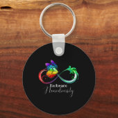 Omhels Neurodiversity Rainbow Infinity Butterfly Sleutelhanger (Voorkant)
