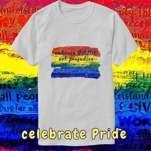 Omhels PRIDE niet Vooroordelen Rainbow Art T-shirt