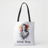 Omhels Verandering Kleurrijke Inkt Splatter Tote Bag (Voorkant)