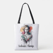 Omhels Verandering Kleurrijke Inkt Splatter Tote Bag (Achterkant)