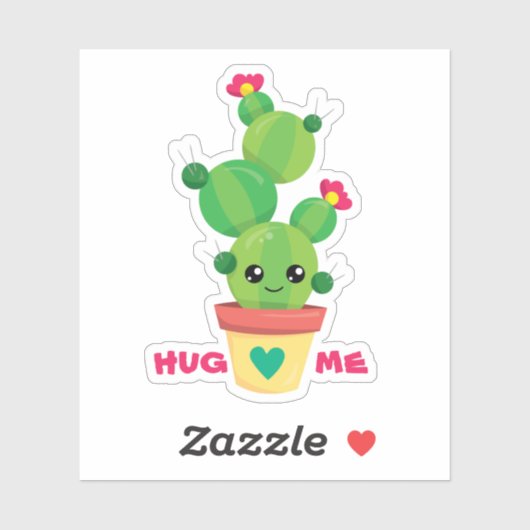 "OMHELSD MIJ" krabbelkartelcactus in een pot grapp Sticker (Vel)