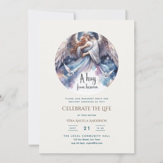 Omhelzing uit de hemel Gedicht Viering van het lev Kaart (Voorkant)