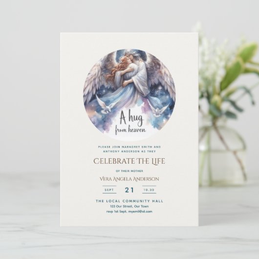 Omhelzing uit de hemel Gedicht Viering van het lev Kaart (Staand voorkant)