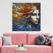 Omhelzing van de natuur - AI-tijdperk Canvas Afdruk (Insitu (Woonkamer))