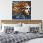 Omhelzing van de natuur - AI-tijdperk Canvas Afdruk (Insitu (Slaapkamer))