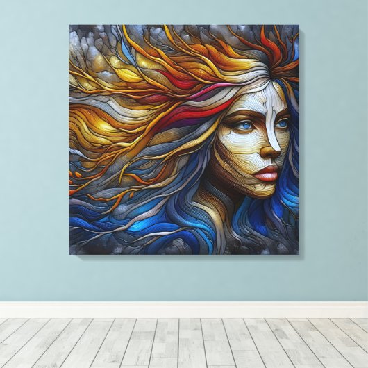 Omhelzing van de natuur - AI-tijdperk Canvas Afdruk (Insitu (Houten vloer))