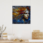 Omhelzing van de natuur - AI-tijdperk Poster (Keuken)