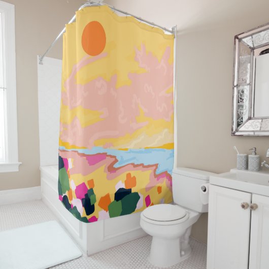 omhelzing van de zon douchegordijn (In situ)