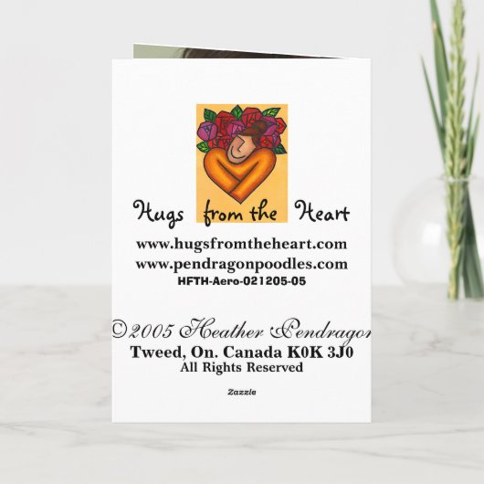 Omhelzingen van het Hart, Omhelzingen van het Hart Kaart (Achterkant)