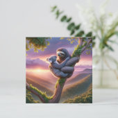 Omhelzingen van het wild feestdagenkaart (Staand voorkant)