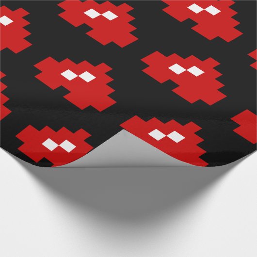 Omhoog 8-bits Pixel Heart Cadeaupapier (Hoek)