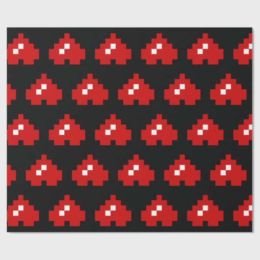 Omhoog 8-bits Pixel Heart Cadeaupapier (Vlak)