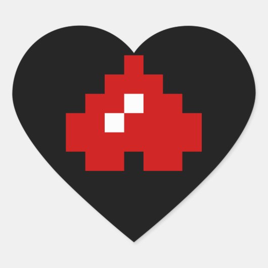 Omhoog 8-bits Pixel Heart Hart Sticker (Voorkant)