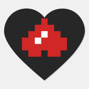 Omhoog 8-bits Pixel Heart Hart Sticker