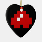 Omhoog 8-bits Pixel Heart Keramisch Ornament (Rechts)