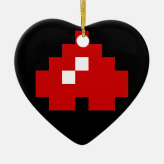 Omhoog 8-bits Pixel Heart Keramisch Ornament (Voorkant)