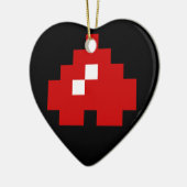 Omhoog 8-bits Pixel Heart Keramisch Ornament (Links)