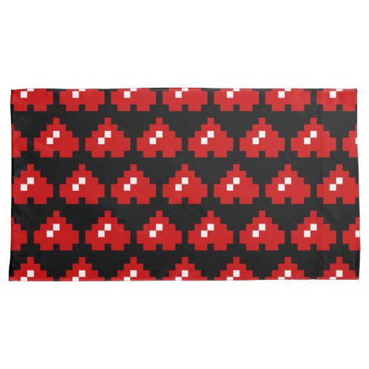 Omhoog 8-bits Pixel Heart Kussensloop (Voorkant-Rechts)