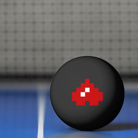 Omhoog 8-bits Pixel Heart Pingpongbal (Net)