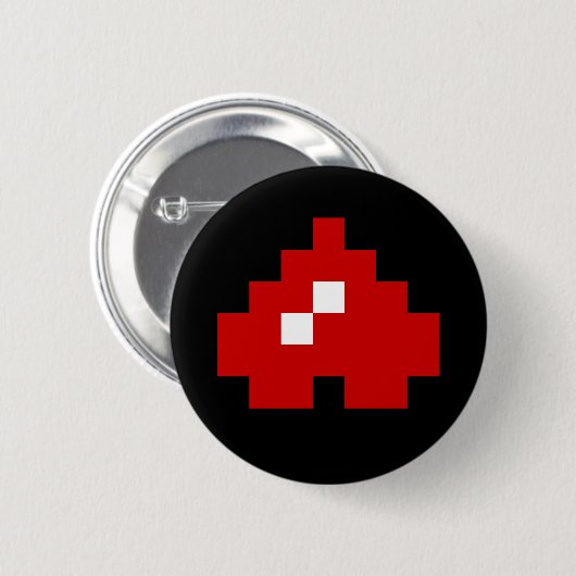 Omhoog 8-bits Pixel Heart Ronde Button 5,7 Cm (Voorkant /achterkant)