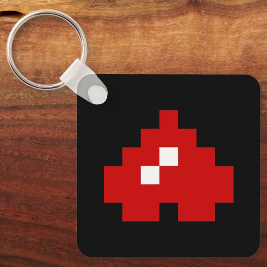 Omhoog 8-bits Pixel Heart Sleutelhanger (Voorkant)