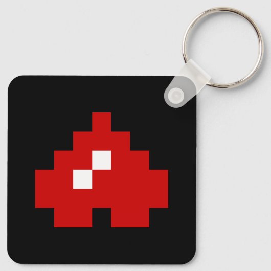 Omhoog 8-bits Pixel Heart Sleutelhanger (Achterkant)