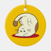 Omhoog Cat Keramisch Ornament (Voorkant)