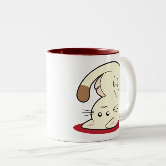 Omhoog Cat Tweekleurige Koffiemok (Voorkant rechts)