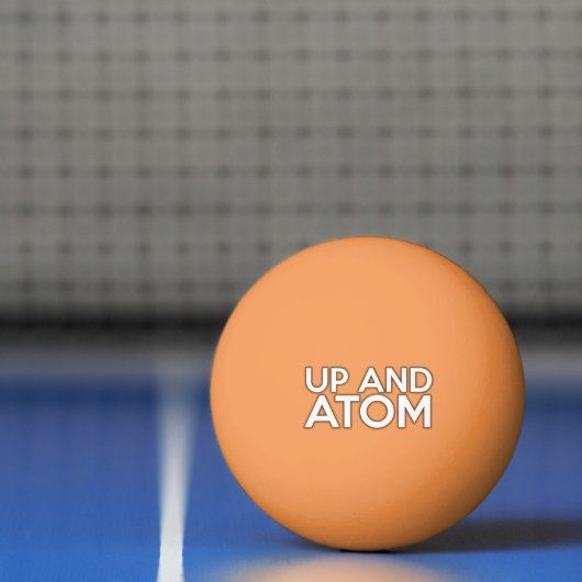 OMHOOG EN ATOM Wetenschaps grap Pingpongbal (Net)