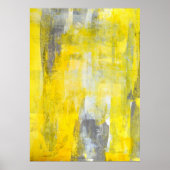 "Omhoog en omlaag" Grijs en Geel Abstract Poster v (Voorkant)