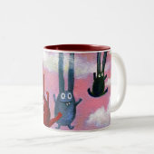 Omhoog en omlaag tweekleurige koffiemok (Voorkant rechts)