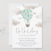 Omhoog en weg | Baby shower heteluchtballon Kaart (Voorkant)